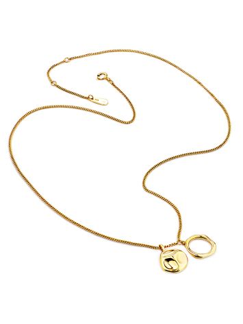 Designer Gold Plated Silver Double Pendant Necklace The Liquid, image , picture 3