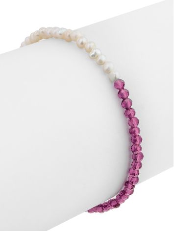 Chic Pearl Bracelet With Pink Spinel The Link, image , picture 3