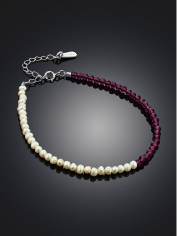 Chic Pearl Bracelet With Pink Spinel The Link, image , picture 2