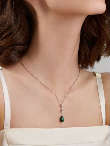 Classy Malachite Y-Necklace, Length: 55, image , picture 3