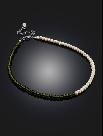 Designer Anklet With Pearl And Green Spinel The Link, image , picture 2