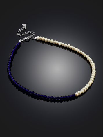 Pearl Anklet With Bright Blue Spinel The Link, image , picture 2