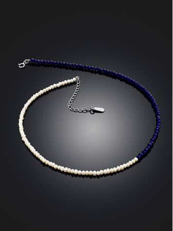 Two Tone Choker With Pearl And Blue Spinel The Link, image , picture 2