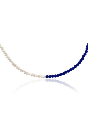 Two Tone Choker With Pearl And Blue Spinel The Link, image 