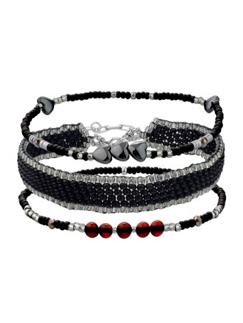 Designer Amber And Hematite Bracelet Set The Link, image 