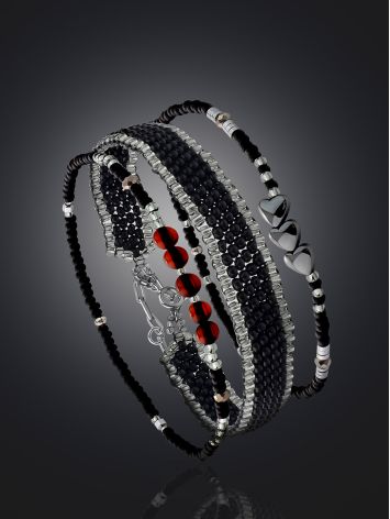 Designer Amber And Hematite Bracelet Set The Link, image , picture 2