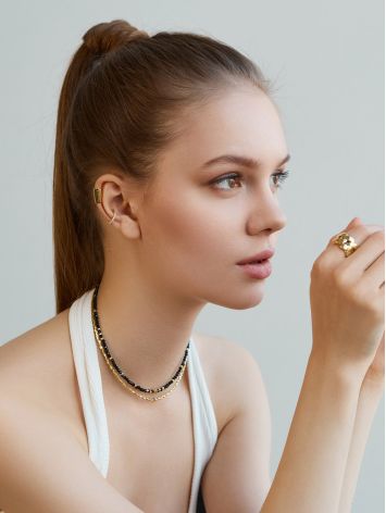 Shimmering Gilded Silver Crystal Ear Cuff The ICONIC, image , picture 5