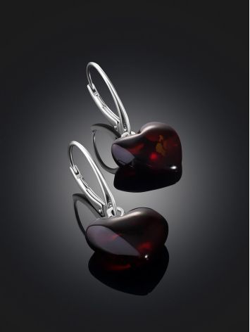 Cute Heart Shaped Amber Earrings, image , picture 2