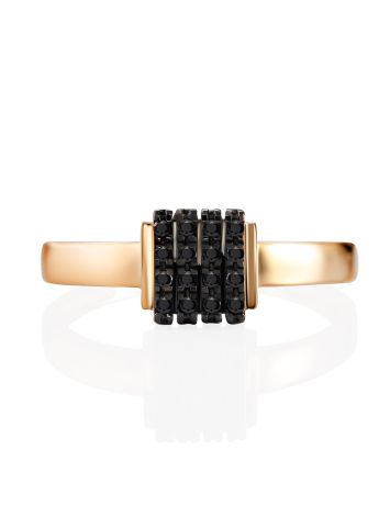 Minimalist Design Black Diamond Ring, Ring Size: 6.5 / 17, image , picture 3