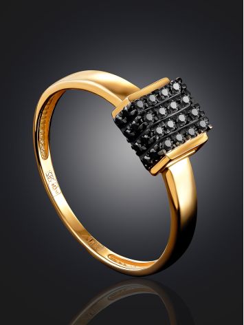 Minimalist Design Black Diamond Ring, Ring Size: 6.5 / 17, image , picture 2