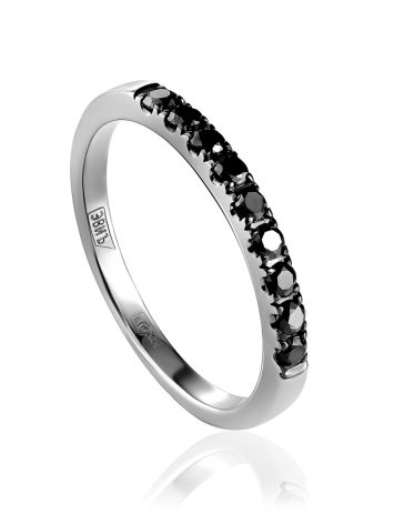 Refined Black Diamond Row Ring, Ring Size: 3 / 14, image 