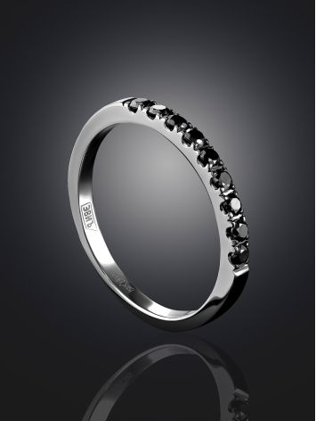 Refined Black Diamond Row Ring, Ring Size: 3 / 14, image , picture 2