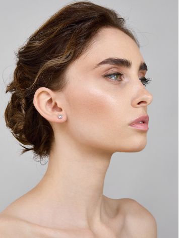 Minimalist Diamond Stud Earrings, image , picture 3