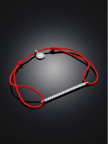 Stylish Red Lace Friendship Bracelet With Silver Charm, image , picture 2