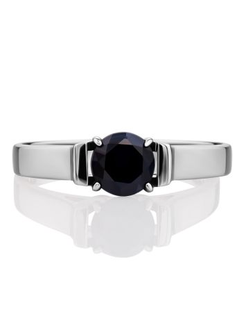 Minimalist Style Black Corundum Ring, Ring Size: 6 / 16.5, image , picture 3
