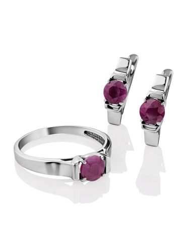 Versatile Purple Corundum Earrings, image , picture 3
