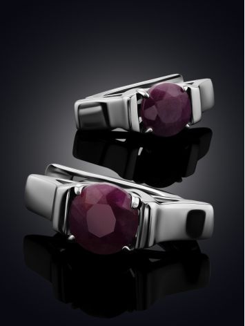 Versatile Purple Corundum Earrings, image , picture 2