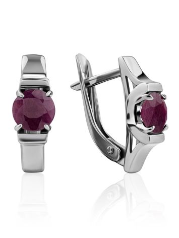 Versatile Purple Corundum Earrings, image 