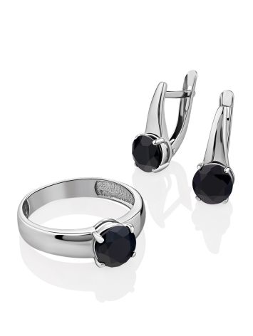 Bold Black Corundum Earrings, image , picture 3