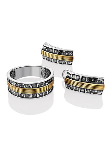 Bicolor Textured Band Ring, Ring Size: 8 / 18, image , picture 5