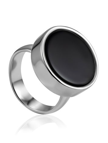 Bold Black Amber Ring The Palazzo, Ring Size: Adjustable, image 