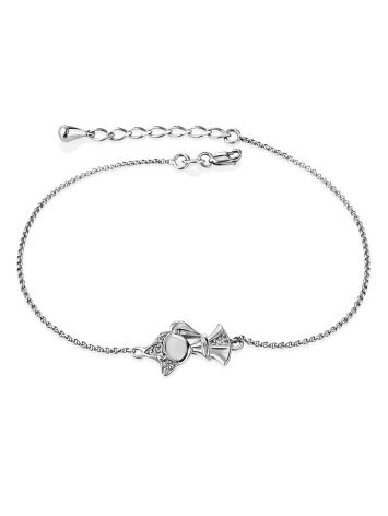 Cute Chain Bracelet With Tiny Crystal Charm, image 