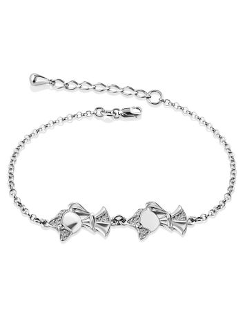 Cute Silver Chain Bracelet With Charms, image 