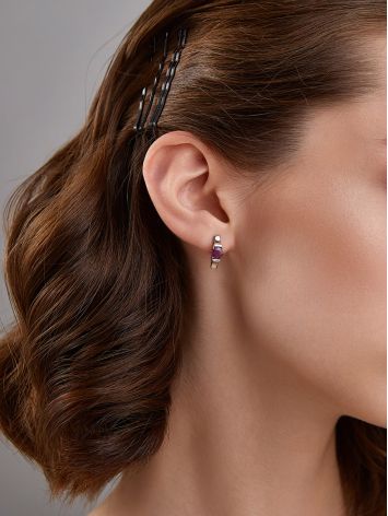 Versatile Purple Corundum Earrings, image , picture 4