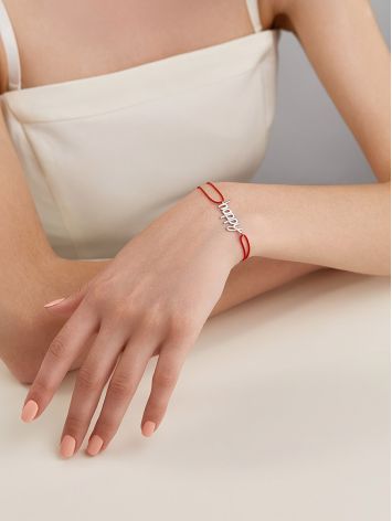 Red Lace Friendship Bracelet "Happy", image , picture 3