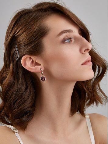 Ultra Feminine Garnet Dangle Earrings, image , picture 4