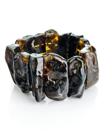 Natural Black Amber Bracelet The Volcano, image 