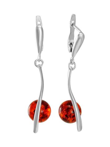 Drop Amber Earrings In Sterling Silver The Leia, image 