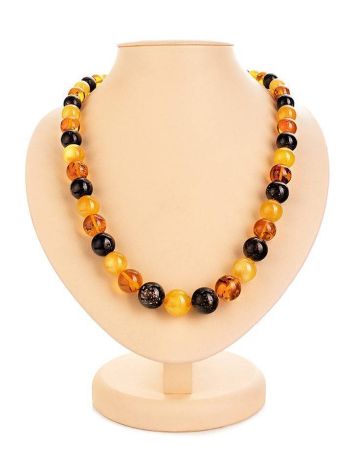 Multicolor Amber Ball Beaded Necklace, image 