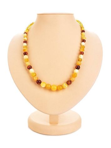 Multicolor Amber Ball Beaded Necklace, image 