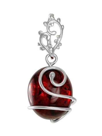 Cherry Amber Pendant In Sterling Silver The Toscana, image 