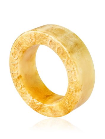 Engraved Amber Band Ring The Magma, Ring Size: 6.5 / 17, image 