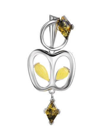 Sweet Amber Apple Pendant In Sterling Silver The Confiture, image 