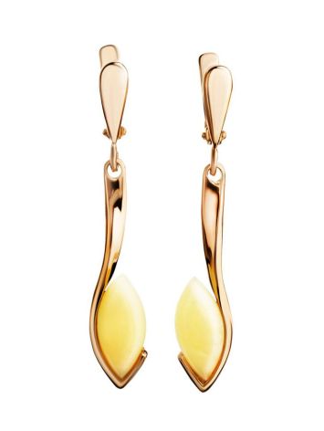 Chic Honey Amber Earrings In Gold-Plated Silver The Adagio, image 
