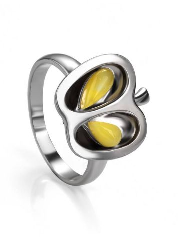 Sweet Honey Amber Apple Ring In Sterling Silver The Confiture​, Ring Size: 11.5 / 21, image 