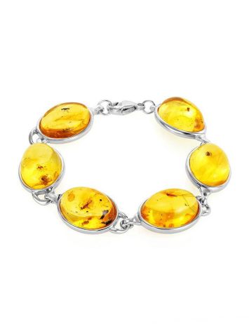 Link Amber Bracelet In Sterling Silver With Inclusions The Clio, image 