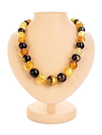 Multicolor Amber Ball Beaded Necklace, image 
