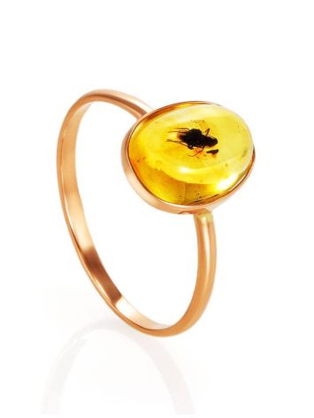 Amber Ring In Gold With Inclusion The Clio, Ring Size: 8 / 18, image 