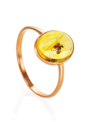 Amber Ring In Gold With Inclusion The Clio, Ring Size: 7 / 17.5, image 