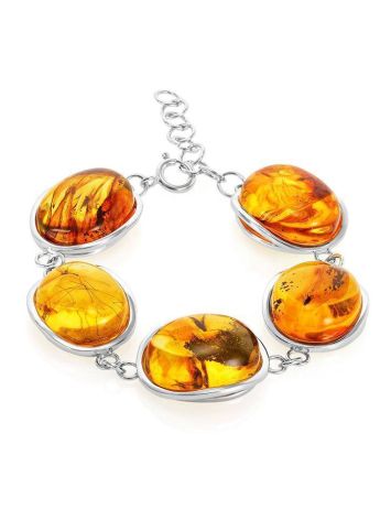 Link Amber Bracelet In Sterling Silver The Clio, image 