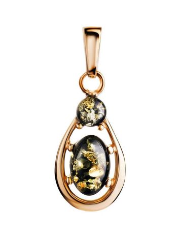 Stylish Amber Pendant In Gold-Plated Silver The Prussia, image 