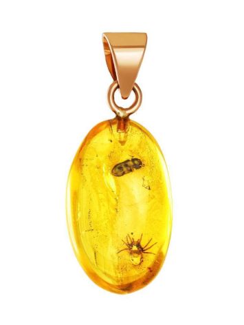 Amber Pendant In Gold With Inclusion The Clio, image 