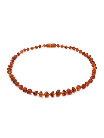 Kids' natural amber necklace with softly polished beads, image , picture 3