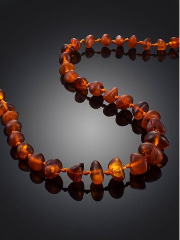 Kids' natural amber necklace with softly polished beads, image , picture 2