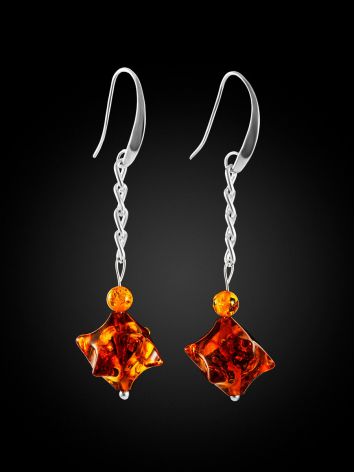 Stunning genuine Baltic amber hedgehog-inspired statement earrings, image , picture 2