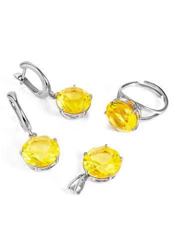 Luminous Faceted Amber Pendant, image , picture 6